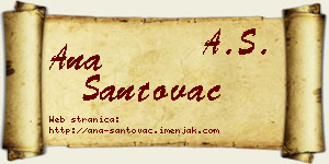 Ana Santovac vizit kartica